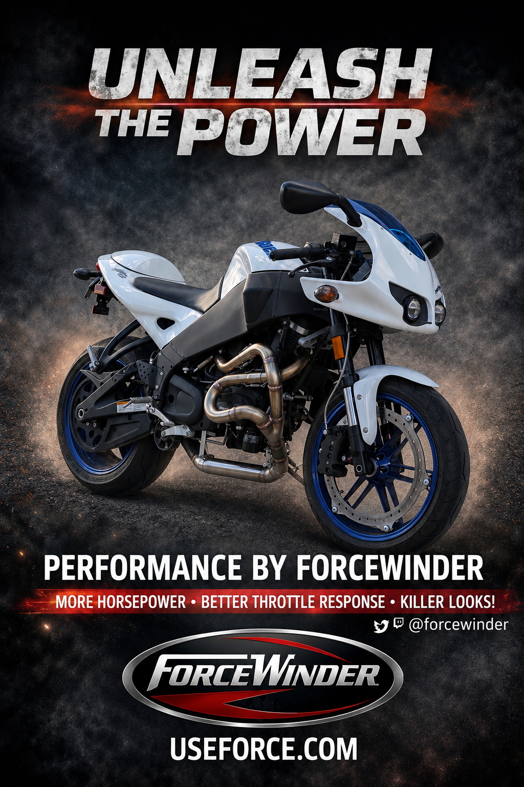Buell XB Exhaust in Satin Black System by ForceWinder Performance Exhaust Systems