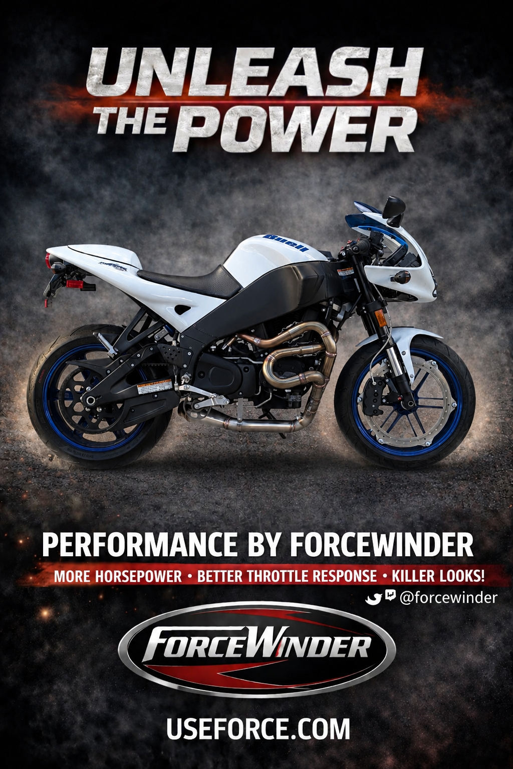 Buell XB Exhaust in Satin Black System by ForceWinder Performance Exhaust Systems