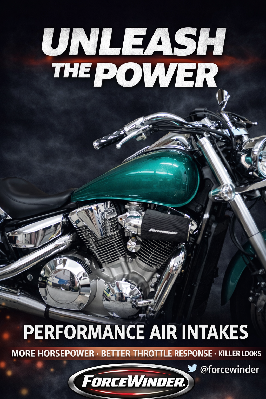 Honda VTX 1300 Polished air cleaner by ForceWinder Performance Intake
