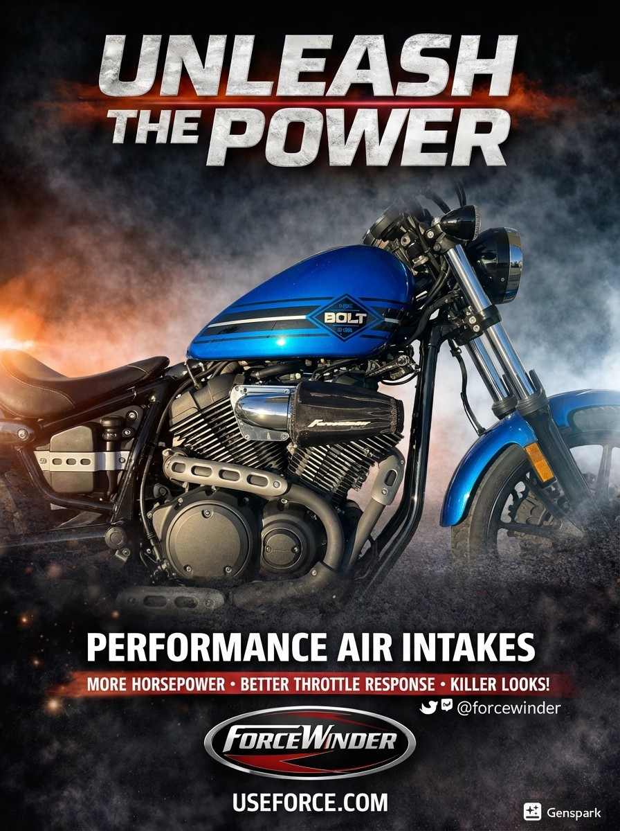 Yamaha Bolt Polished Air Cleaner by ForceWinder Performance Intakes