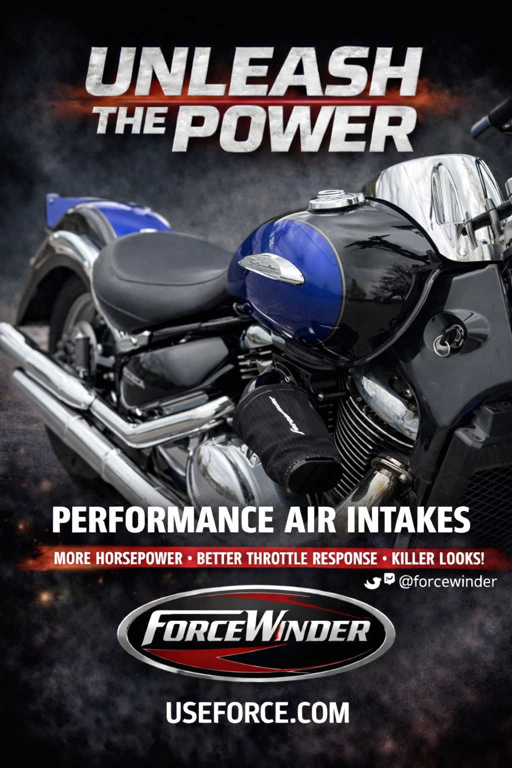 Suzuki C50 M50 air cleaner by ForceWinder Performance Intakes