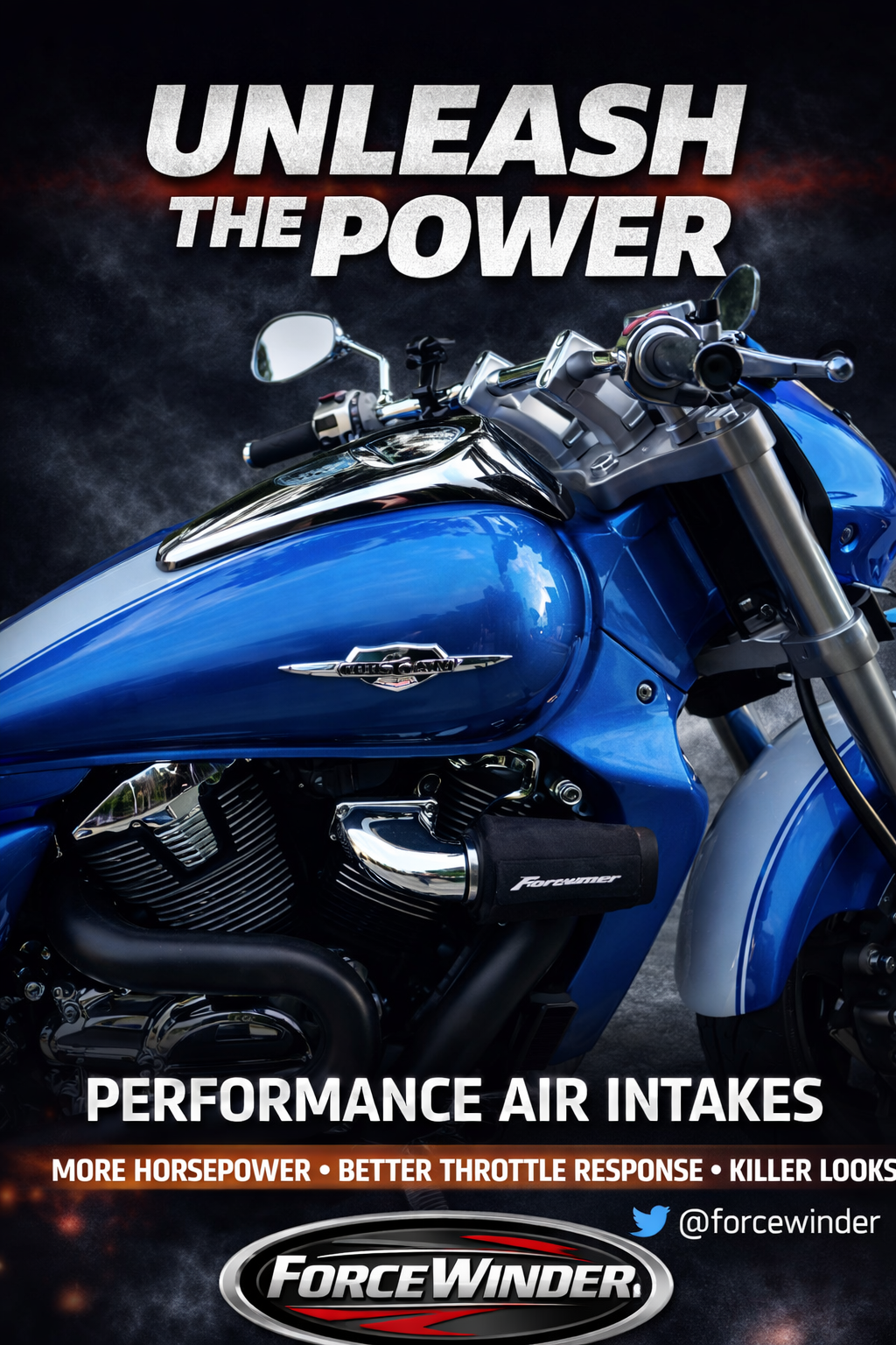 Suzuki M109 Polished air cleaner by ForceWinder Performance Intakes