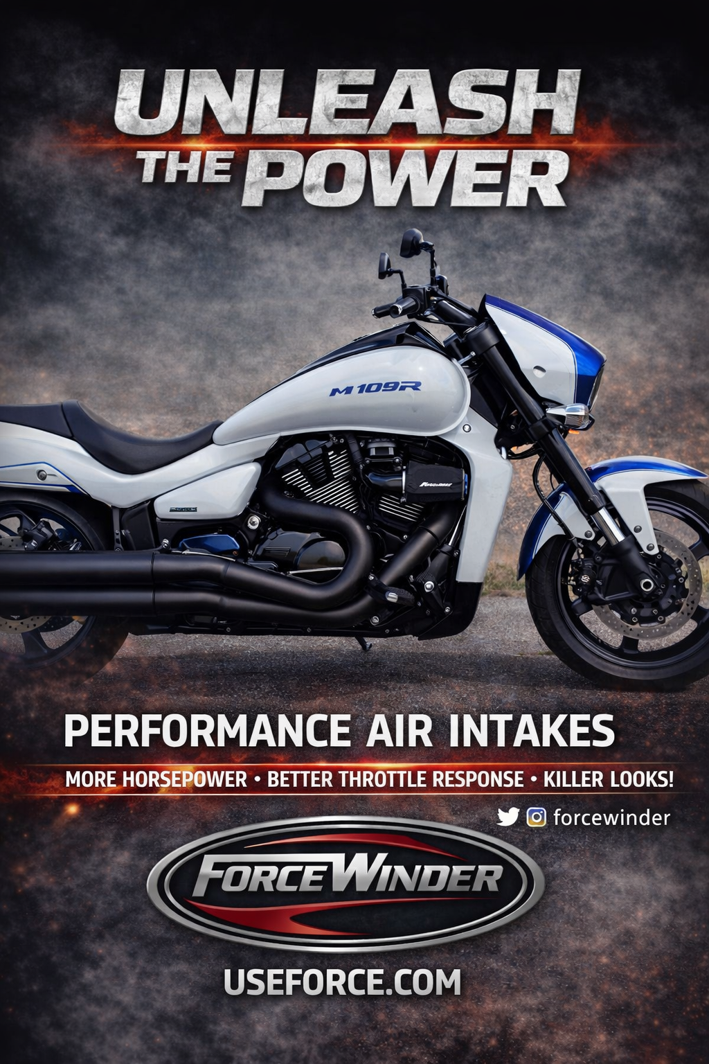 Suzuki M109R GB II air cleaner by ForceWinder Performance Intakes