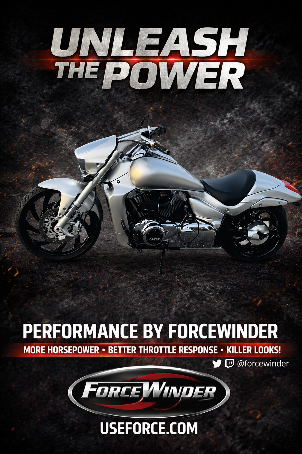 Suzuki M109 dual air cleaner system by ForceWinder Performance - Silver I