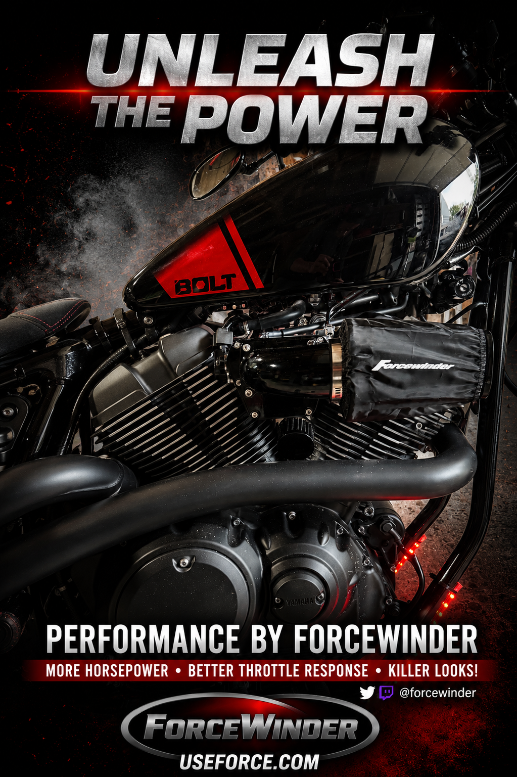 Yamaha Bolt air cleaner by ForceWinder Performance