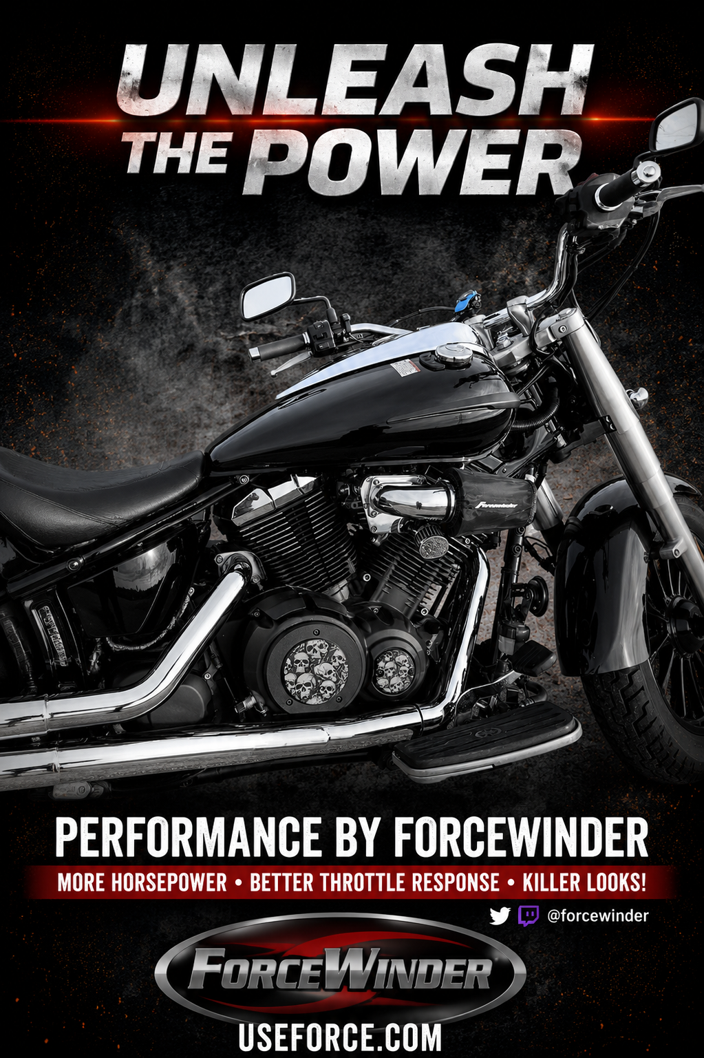 Yamaha Stryker Polished Air Cleaner by ForceWinder Performance Intake