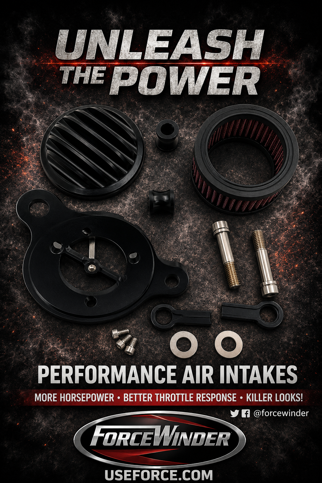 ForceWinder Harley Sportster Black Ops Black Intake